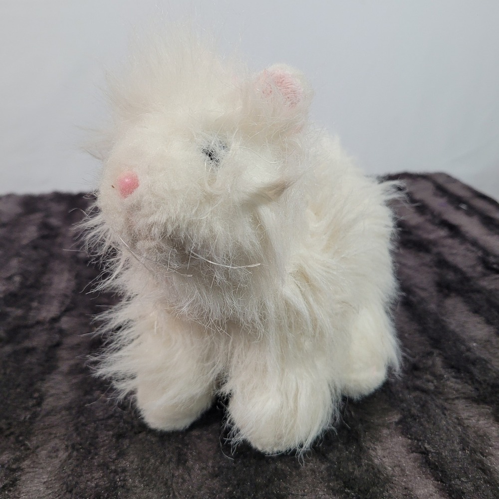 Ganz Webkinz White Persian Cat Plush Long Hair Stuffed Animal Pink Nose Whiskers
